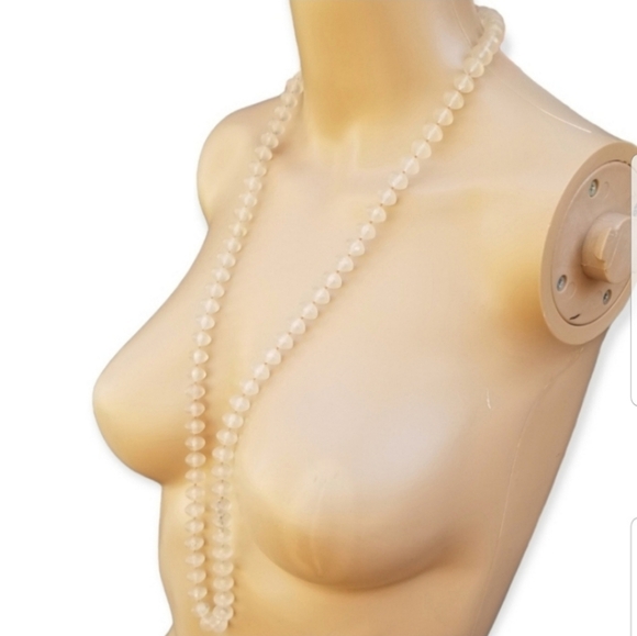 VINTAGE SEMI TRANSPARENT RONDELLE BEAD STYLE NECKLACE - Picture 2 of 4